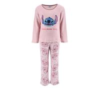 Disney Stitch Pijama Niña, Camiseta y Pantalon Largo Conjunto 2 Piezas Pijama Polar Suave, Talla 3 Años | Rosa