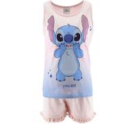 Disney Stitch Pijama para Niña, Conjunto 2 Piezas Diseño 'You Are Magical' Stitch Pijama Algodón Suave, Camiseta y Pantalón Corto, Talla 10 Años | Rosa