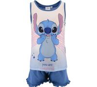 Disney Stitch Pijama para Niña, Conjunto 2 Piezas Diseño 'You Are Magical' Stitch Pijama Algodón Suave, Camiseta y Pantalón Corto, Talla 6 Años | Azul