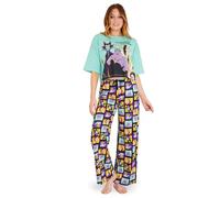 Disney Stitch Pijamas para Mujer - Baby Yoda Pijama con Pantalón y Camiseta Corta Largo S-XL Regalos, Navidad (Multicolor Villains, S)