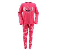 Disney Stitch Pijamas para Niña, Camiseta y Pantalon Largo Terciopelo para Adolescentes, 2 Piezas Pijama Polar Suave Diseño Angel, Talla 10 Años