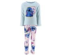 Disney Stitch Pijamas para Niña, Camiseta y Pantalon Largo Terciopelo para Niña, 2 Piezas Pijama Polar Suave, Talla 6 Años | Turquesa