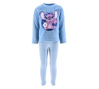Disney Stitch Pijamas para Niñas, Camiseta y Pantalon Largo para Niñas, Diseño Angel Pijama 2 Piezas Polar Suave Infantil, Talla 8 Años