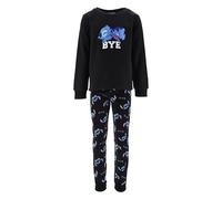 Disney Stitch Pijamas para Niñas, Camiseta y Pantalon Largo para Niñas, Diseño 'Bye' Pijama 2 Piezas Polar Suave Infantil, Talla 8 Años