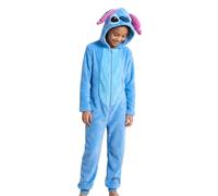 Disney Stitch Pijamas para Niñas, Pijama de Una Pieza Capucha en 3D Diseño Polar Suave, Regalo para Niñas y Adolescentes, Talla 10 Años