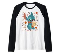 Disney Stitch Pumpkin Latte Cozy Fall Coffee Collage Camiseta Manga Raglan