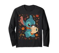 Disney Stitch Pumpkin Latte Cozy Fall Coffee Collage Manga Larga