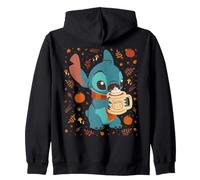 Disney Stitch Pumpkin Latte Cozy Fall Coffee Collage Sudadera con Capucha
