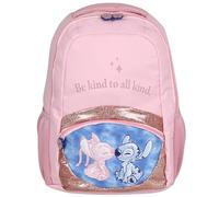 DISNEY Stitch RÍGIDA Mochila escolar, BOLSA escolar para niñas, bolsillo para PORTÁTIL 41x30x15cm (Rosa Stitch Angel)