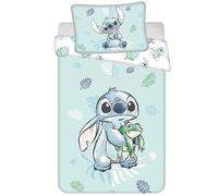 Disney Stitch Ropa de Cama de algodón con Cremallera, Ropa de Cama para niños pequeños, 100% algodón, 100x135 cm Oeko-Tex (M)
