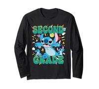 Disney Stitch Second Grade Back to School 1st Day of School Manga Larga