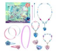 Disney Stitch Set de Belleza Niñas, Incluye 2 Anillos, 4 Pulseras, Collar, 2 Clips, 2 Pinzas y Diadema, Accesorios Cabello Regalo para Niñas