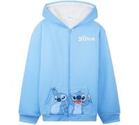 Disney Stitch Sudadera Cremallera Niña y Chica con Bolsillos, 6-14 Años, Chaqueta Forro Sherpa con Capucha, Regalos Niños (11-12 Años, Azul Stitch)