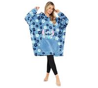 Disney Stitch Sudadera Mujer - Sudadera Manta con Capucha de Forro Polar, Talla Única, Oversize - Regalos para Mujer (Azul Tropical)