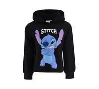 Disney Stitch Sudadera para Niñas, Sueter Diseño Clasico Sudadera Textil Suave, Sudadera con Capucha para Niñas, Tallas 6 a 12 Años (FR/ES, Edad, 8 años, Regular, Negro)