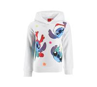 Disney Stitch Sudadera para Niñas, Sueter Diseño Navideño Sudadera con Capucha para Niñas, Talla 8 Años | Blanco