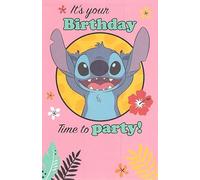 Disney Stitch - Tarjeta de felicitación de cumpleaños para niñas, diseño único de puntada para niñas y niños, tarjeta de feliz cumpleaños para sobrina, nieta, hija, hermana, lindas tarjetas de