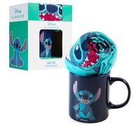 Disney Stitch Taza y Calcetines Mujer Divertidos, Set Tazas con Taza Ceramica Calcetines Calientes EU 35-41, Idea Regalo para Ella (Azul Mario Stitch)