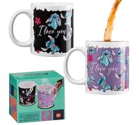 Disney Stitch Tazas de Cafe para Mujer - Taza de Cafe Originales de 312 ml con Cambio de Color por Calor - Regalos de Stitch Navidad