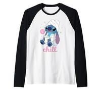 Disney Stitch "Time to Chill" Bathrobe Relaxation Self-Care Camiseta Manga Raglan