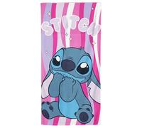 Disney Stitch Toalla de Playa, Poliéster, Rosa y Morado, 70 x 140 cm
