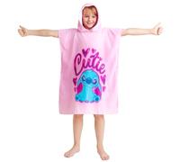 Disney Stitch Toallas de Baño Playa y Piscina Toalla Capucha Niña Niño Poncho Toalla Cambio de Bata Infantil Adolescente Suave y Absorbente (Rosa Stitch, 10-13 Años)