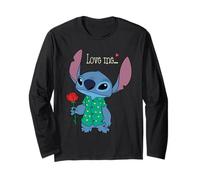 Disney Stitch Valentine's Day with Rose "Love Me..." Manga Larga