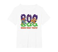 Disney Stitch vs Leroy BOO Gimmie Sweet Treats Halloween Camiseta, Mujer tallas grandes, Blanco, 1XL Grande