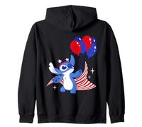 Disney Stitch with Balloons Americana 4th of July USA 250th Sudadera con Capucha