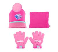 Disney Stitch y Angel Gorro Bufanda y Guantes para Niñas, Gorro de Invierno Infantil, Regalo para Niñas