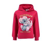Disney Stitch y Angel Sudadera para Niñas, Sueter Diseño 'Cuddles' Sudadera Textil Suave, Sudadera con Capucha para Niñas, Talla 8 Años