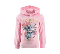 Disney Stitch y Angel Sudadera para Niñas, Sueter Diseño 'Cuddles' Sudadera Textil Suave, Sudadera con Capucha para Niñas, Talla 4 Años | Rosa Claro
