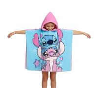 Disney Stitch y Angel Toalla Poncho para Niñas, Toalla de Playa, Toalla de Baño con Capucha, Toalla Natación Infantil