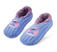 Disney Stitch Zapatillas Casa Antideslizantes Mujer Chica, Calcetines Pantuflas con Forro Polar, 35-41, Regalos para Ella (Azul Stitch, 35-41 EU)