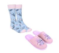 Disney Stitch Zapatillas de Estar por Casa Mujer, Pantuflas y Calcetines Regalo, Talla EU 36/37