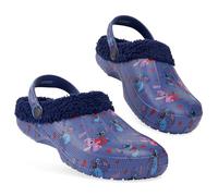 Disney Stitch Zuecos Invierno Mujer con Forro Polar Zapatos sin Cordones Zapatillas Casa Jardín con o sin Charms (Azul Marino, 35/36 EU)