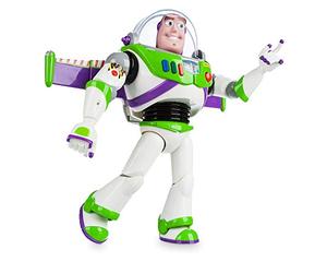 Disney Store: Buzz Lightyear, Figura de acción interactiva de Toy Story con Voz, 30 cm, más de 10 Frases en inglés, interactúa con Otras Figuras y Juguetes, Luces láser, para Mayores de 3 años