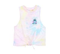 Disney Store Camiseta de tirantes para niñas, sin mangas, con nudo, 100 % algodón, multicolor, arco iris, playa y amor, Rosa, 4 años