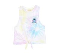 Disney Store Camiseta de tirantes para niñas, sin mangas, con nudo, 100 % algodón, multicolor, arco iris, playa y amor, Color blanco., 6 años