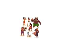 Disney Store Deluxe Figurine Play Set - Moana 2-7 Personajes de Disney completamente esculpidos: Moana Simea Maui Pua con Hei Hei Matangi Loto y Moni