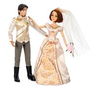 Disney Store Dolls & Games - Juego de muñecas de boda de princesa (Rapunzel y Príncipe Eugeno) juguetes de princesa con detalles moldeados, disfraces de boda de lujo, embalaje escénico y accesorios