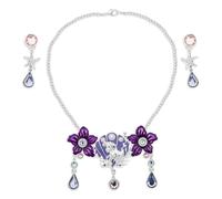Disney Store Juego de joyas oficiales de Ariel para niños, accesorios de disfraz de La Sirenita para niñas, cuenta con collar y aretes de Disney, perfecto para disfraces de Halloween o una fiesta de