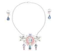 Disney Store Juego de joyas oficiales de Cenicienta para niños, accesorios de disfraz de princesa para niñas, cuenta con collar y aretes de Disney, perfecto para disfraces de Halloween o una fiesta de