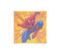 Disney Store Juego de pintura de diamante de Spider-Man, lienzo que brilla en la oscuridad, 19 x 19 cm, para niños a partir de 6 años, juego de manualidades de superhéroe con diamantes de imitación