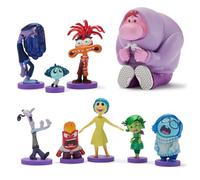 Disney Store Juego oficial de figuras de Inside Out 2 - 9 figuras de Disney totalmente esculpidas incluyendo Ira, Alegría, Envidia, Tristeza y más en caja de doble nivel con fondos escénicos