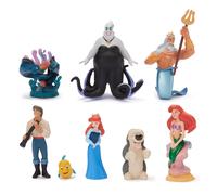 DISNEY STORE Juego oficial de figuras de La Sirenita, 8 figuras de Disney completamente esculpidas que incluyen a Ariel, el príncipe Eric Ursula