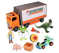 Disney Store Juego oficial de Toy Story Moving Truck - Eggman Movers Truck con remolque, Andy's Room, Woody, Buzz Lightyear, Rex, RC y Hamm Plus Accesorios
