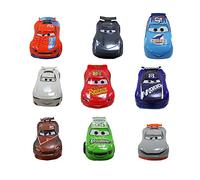 Disney Store Juguete Deluxe de 9 Piezas de la película Cars de Disney Pixar, Figuras de Coches detalladas, Juguete Coloridos Personajes Distintos, Incluye a Rayo Mcqueen, Mayores de 3 años
