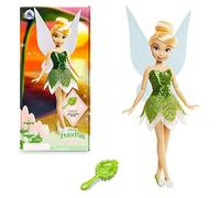 Disney Store Muñeca clásica de Campanilla, Peter Pan, Altura: 25,5 cm, Incluye un Cepillo con Detalles labrados, muñeca articulada con un Vestido Verde Brillante, para Mayores de 3 años