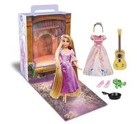 Disney Store Muñeca de historia de princesa para niña (Rapunzel de enredados) de 11 pulgadas, incluye libro para colorear y vestido adicional, muñeca de princesa en traje clásico, juguetes de princesa